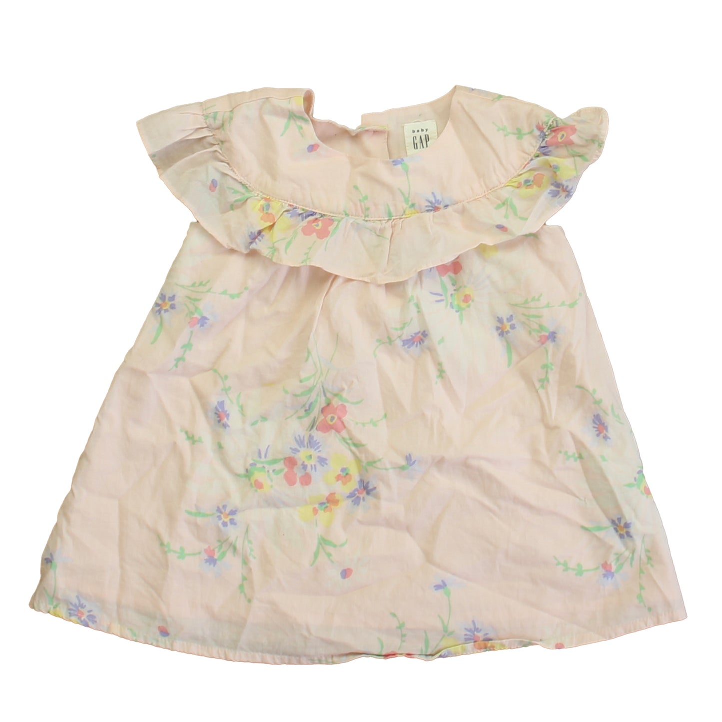 Gap Girls Pink Floral Dress Size: 6-12 Months Pink Floral