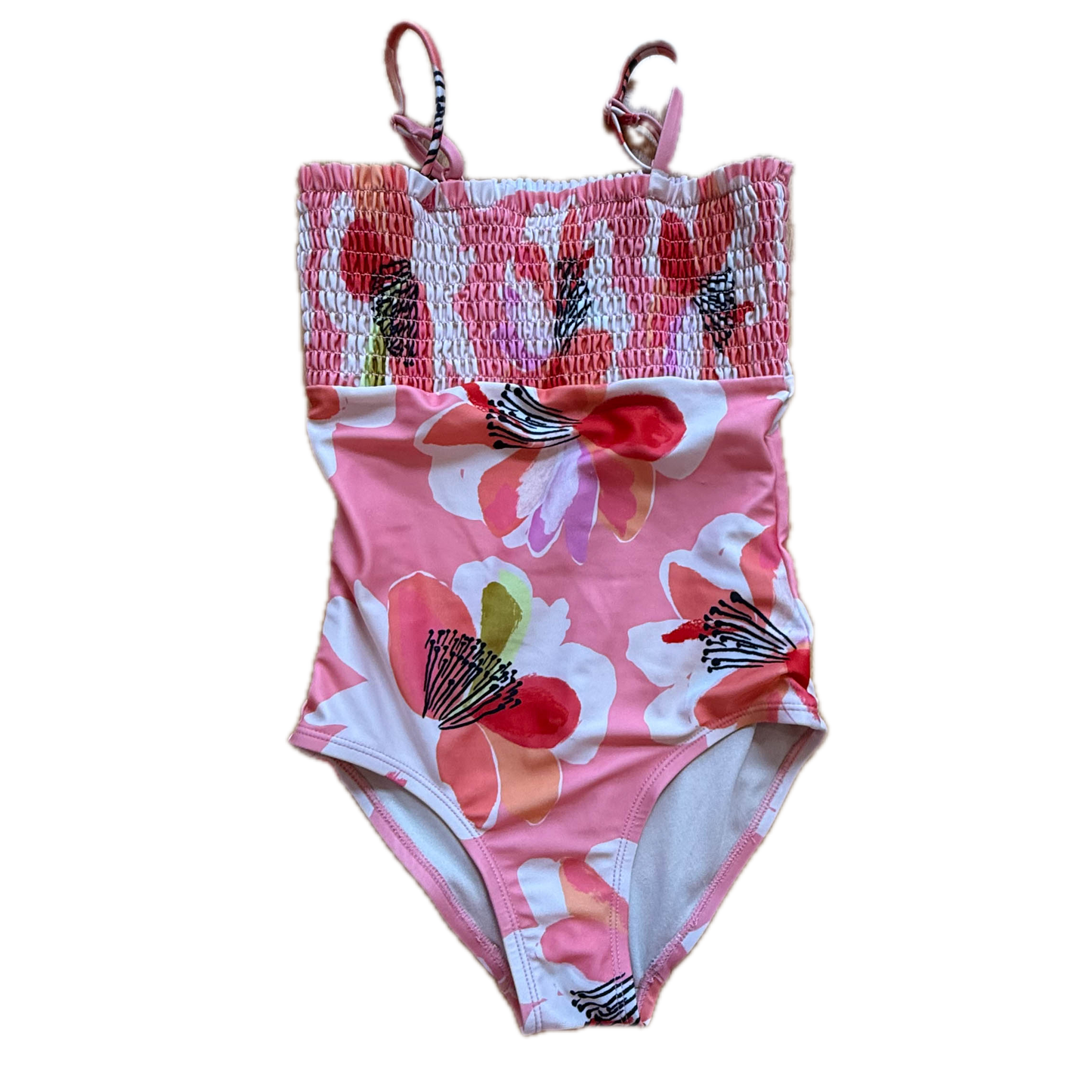Tea Collection Girls Pink Floral 1-piece Swimsuit Size: 8 Years Pink Floral