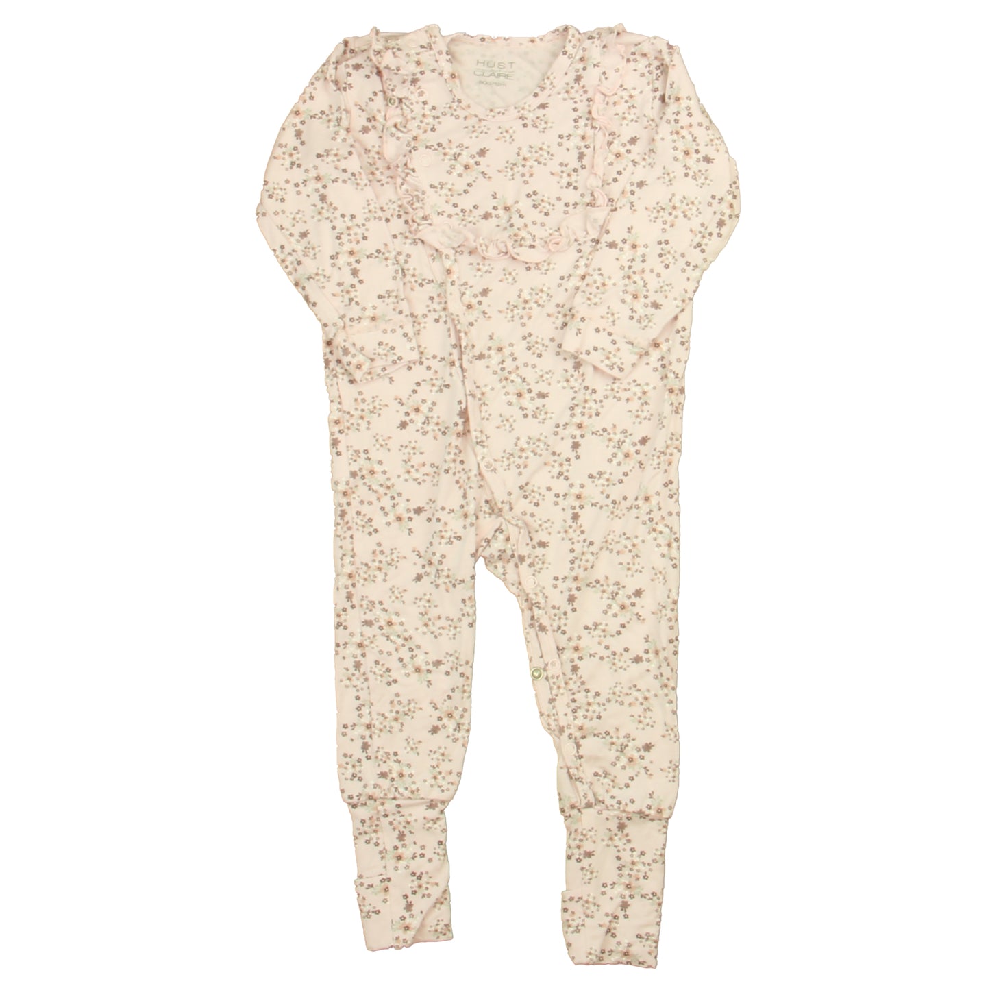 Hust and Claire Girls Pink Floral Long Sleeve Outfit Size: 12 Months Pink Floral