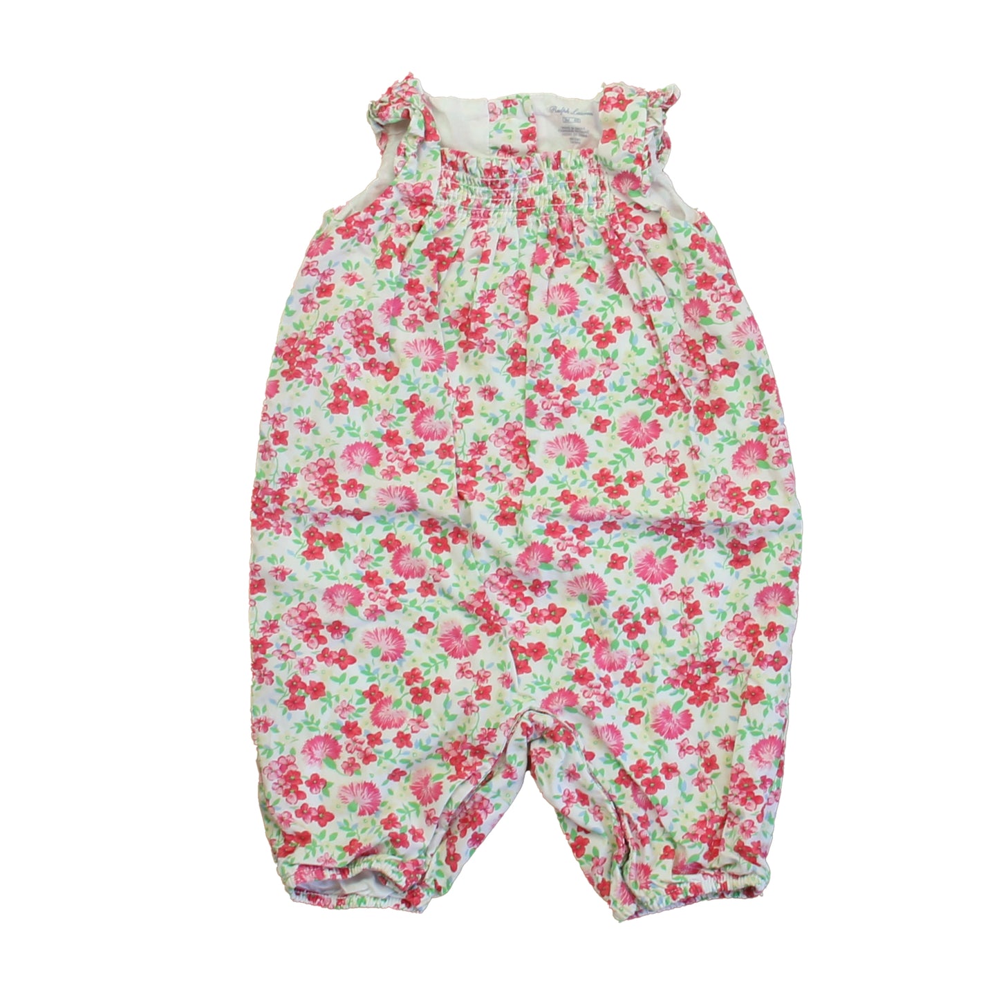 Ralph Lauren Girls Pink Floral Romper Size: 3 Months Pink Floral
