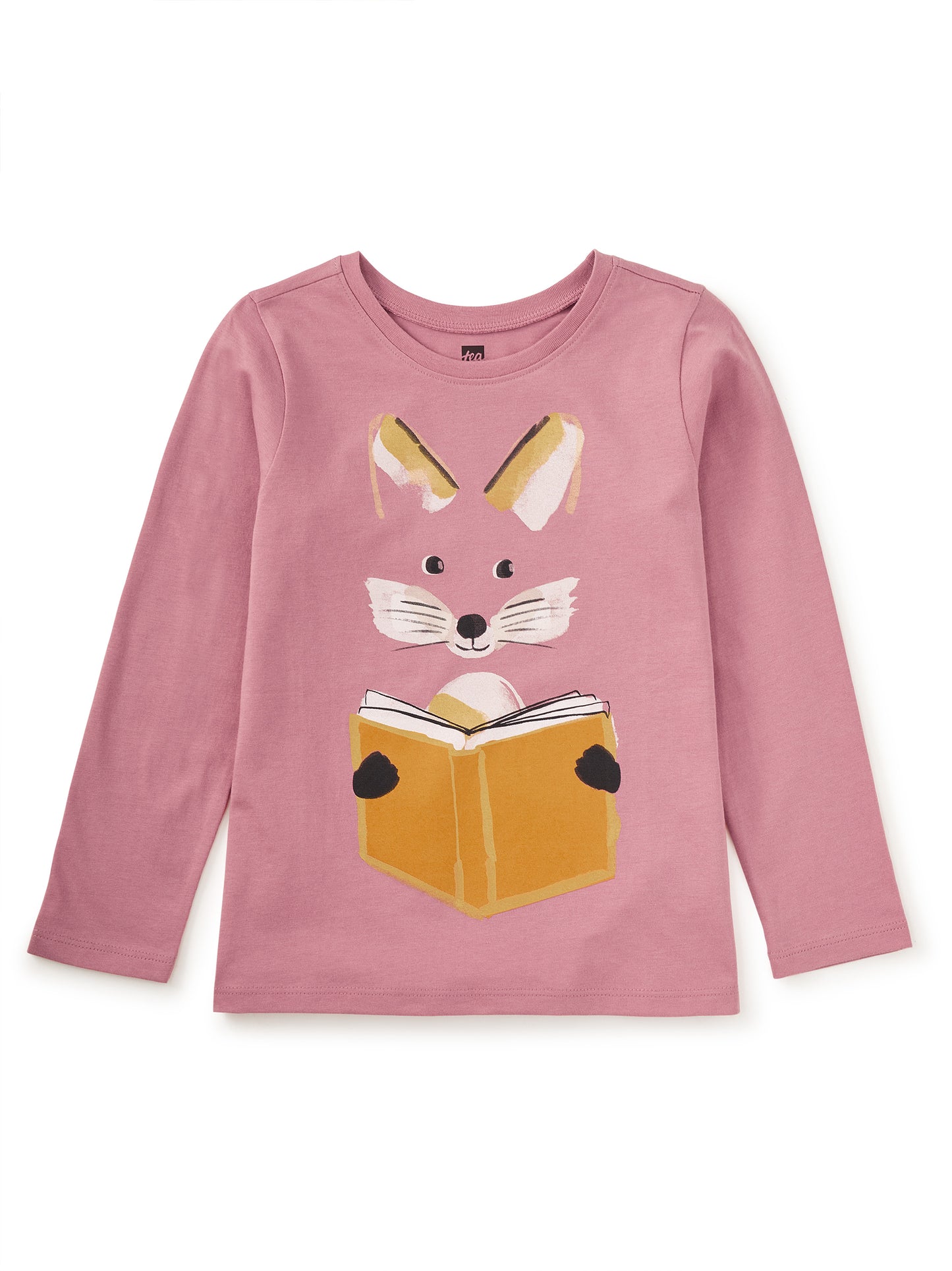 Tea Collection Girls Pink Fox Long Sleeve T-Shirt Size: 5T Pink Fox