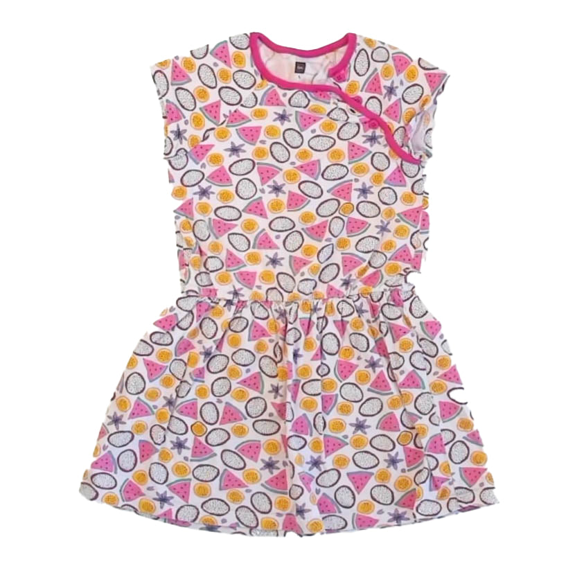 Tea Collection Girls Pink Fruit Dress Size: 5T Pink Fruit