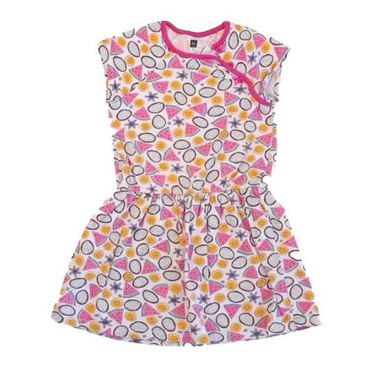 Tea Collection Girls Pink Fruit Dress Size: 5T Pink Fruit