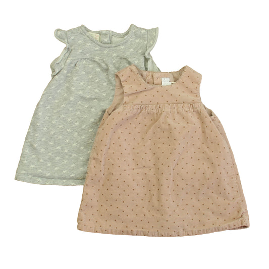 Zara Girls PInk | Gray Dress Size: 6-9 Months PInk | Gray