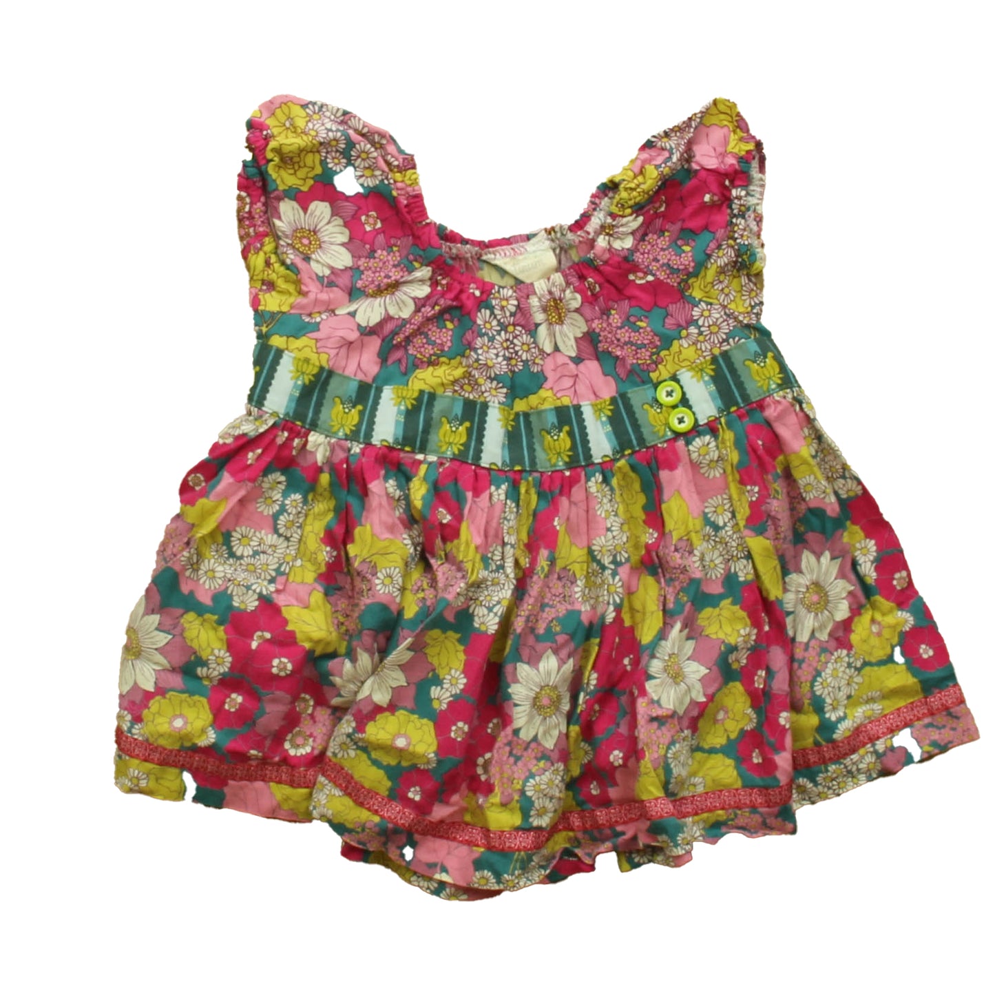 Matilda Jane Girls Pink | Green Floral Blouse Size: 18 Months Pink | Green Floral