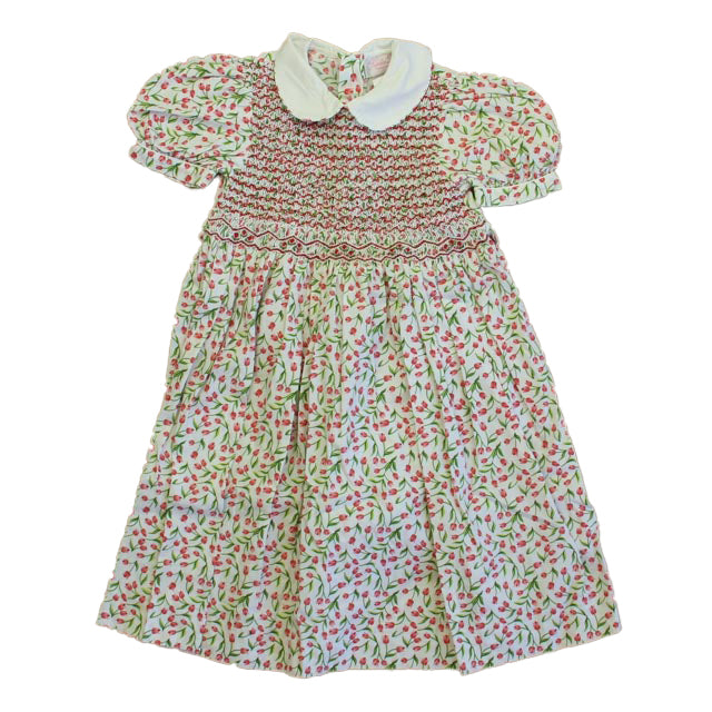 Sophie Dess Girls Pink | Green Floral Dress Size: 6 Years