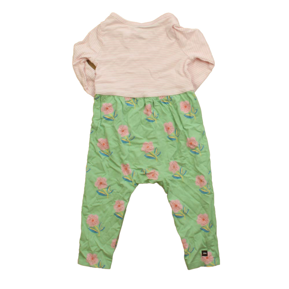 Tea Collection Girls Pink | Green Long Sleeve Outfit Size: 18-24 Months Pink | Green