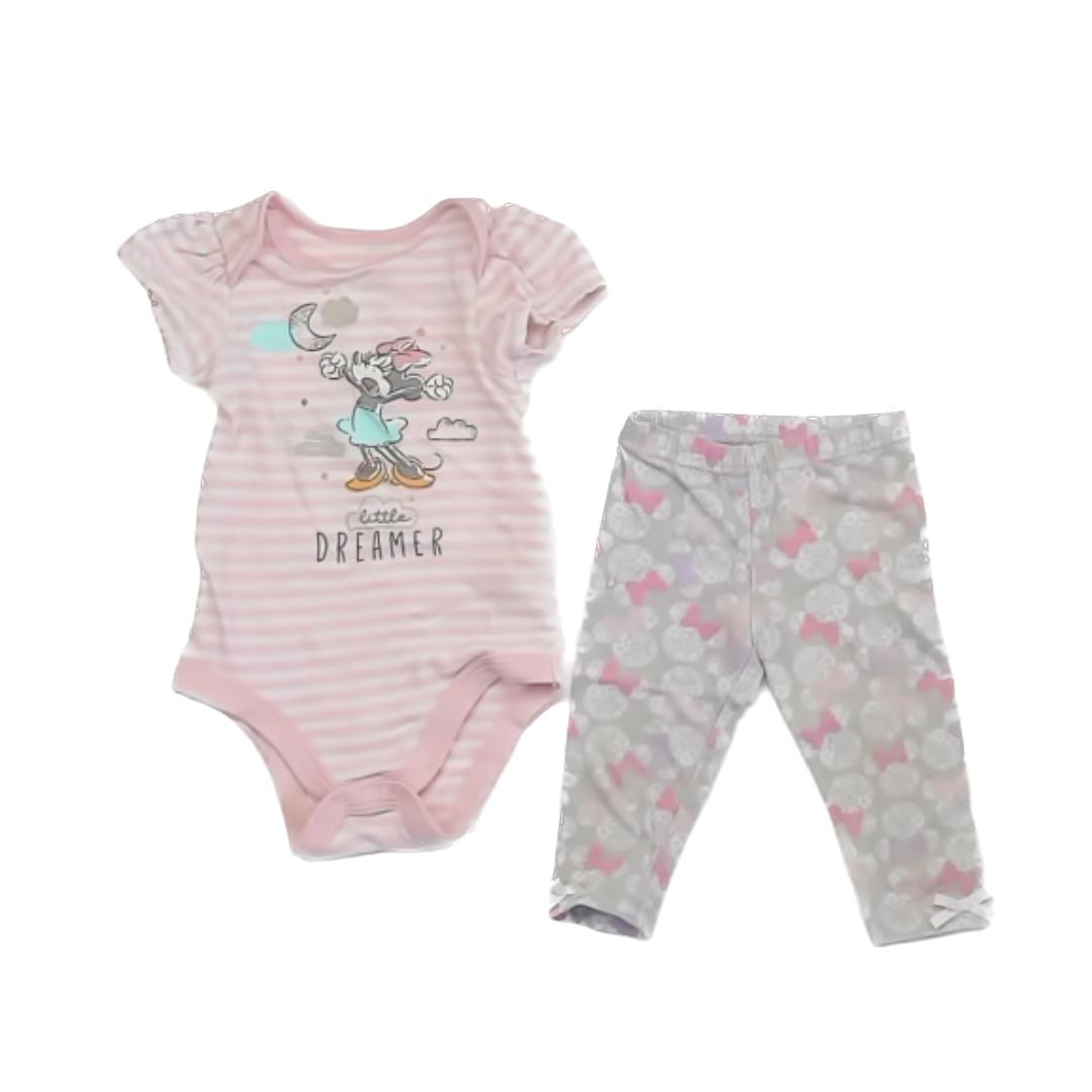 Disney Girls Pink | Grey | Minnie Mouse Apparel Sets Size: 12 Months Pink | Grey | Minnie Mouse