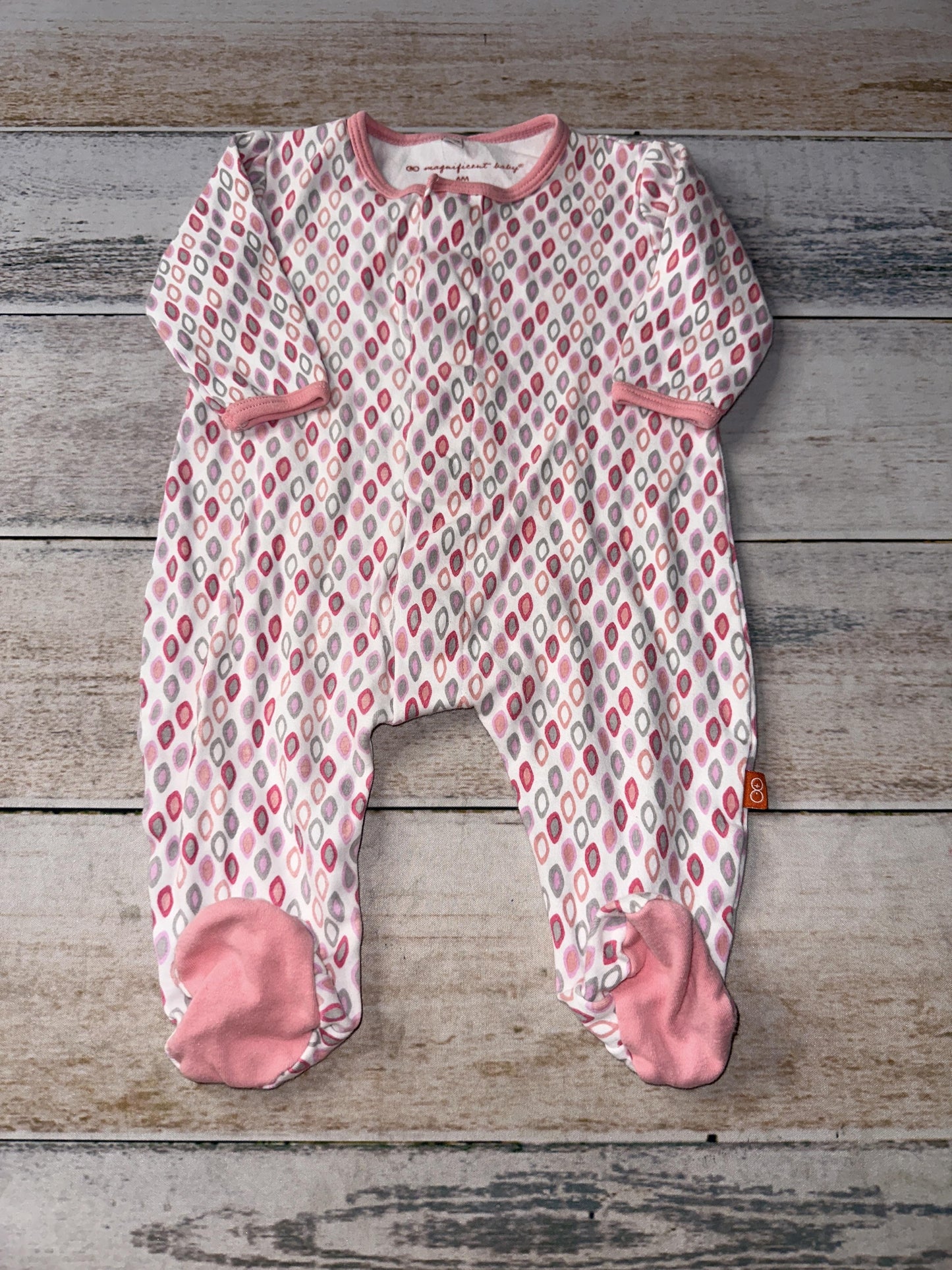 Magnificent Baby Girls pink | Grey | Red | Pattern Pajamas Size: 6 months pink | Grey | Red | Pattern