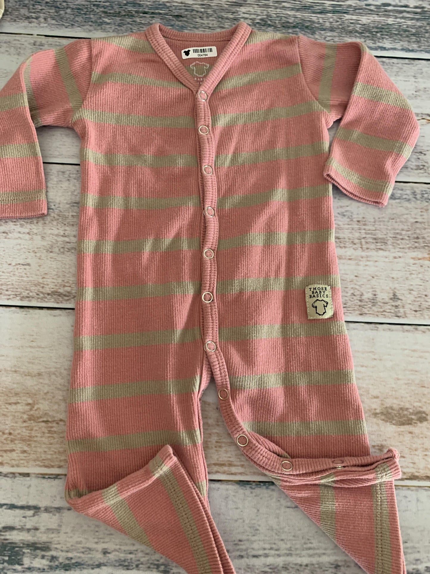 Those Baby Basics Boys pink | Grey | Stripe Pajamas Size: 0-3 months pink | Grey | Stripe