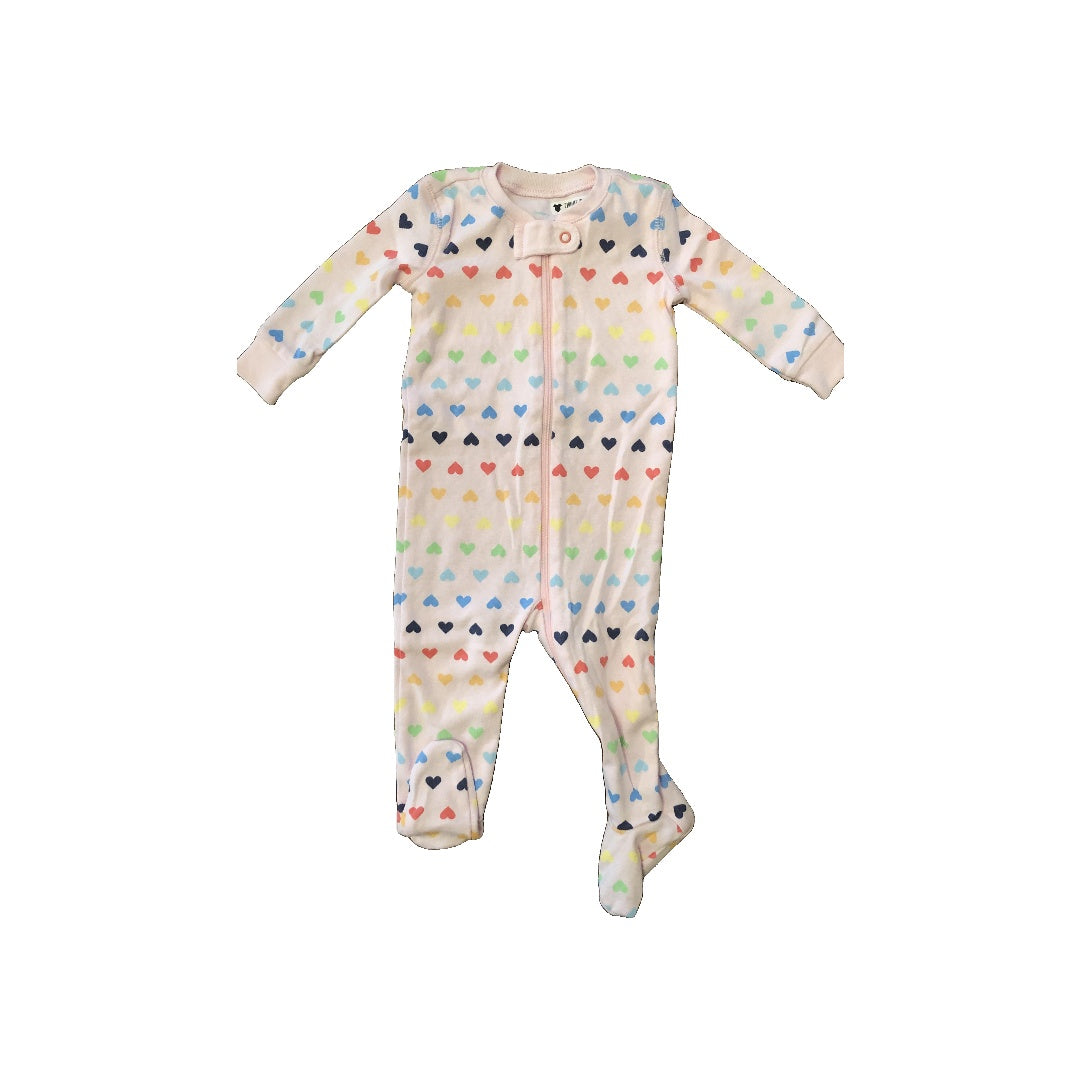 Primary Girls pink | Hearts Pajamas Size: 3-6 months pink | Hearts