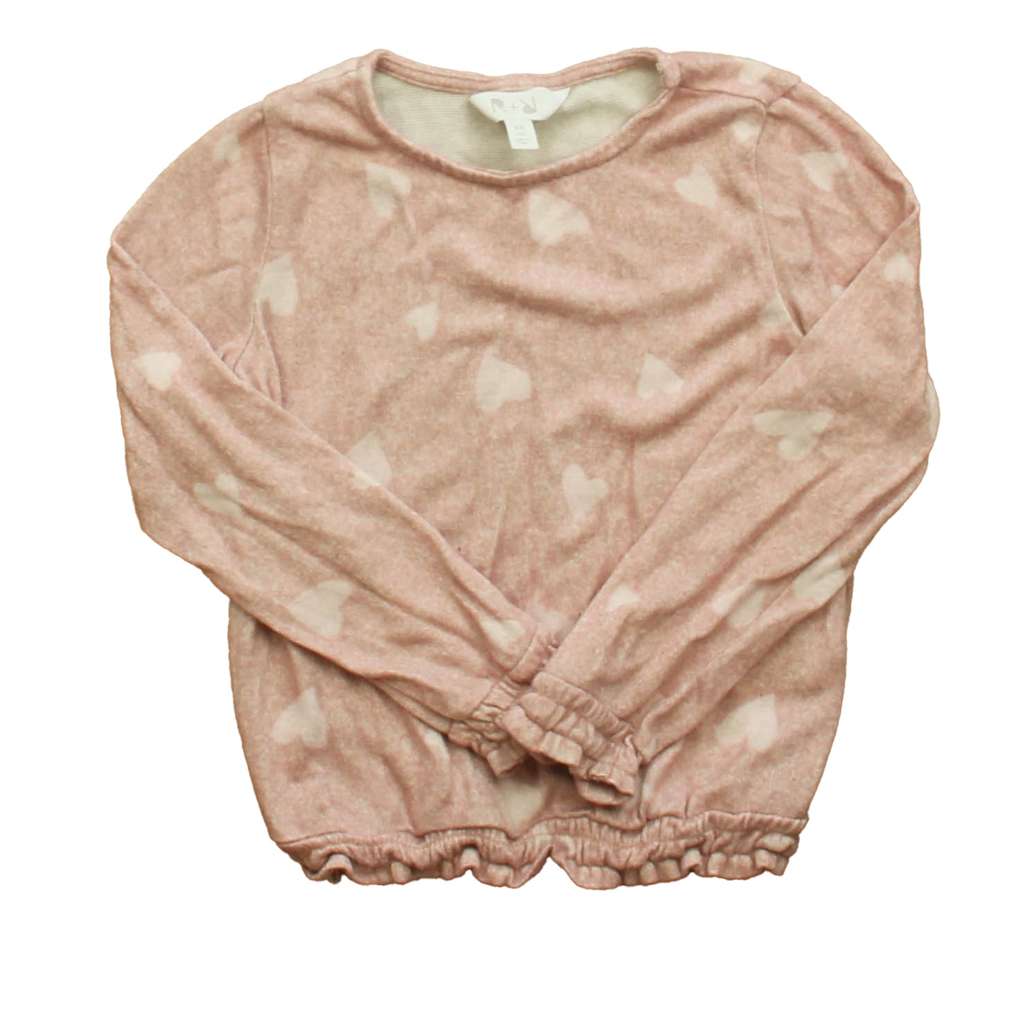 Rumi + Ryder Girls Pink Hearts Long Sleeve Shirt Size: 4-5T Pink Hearts