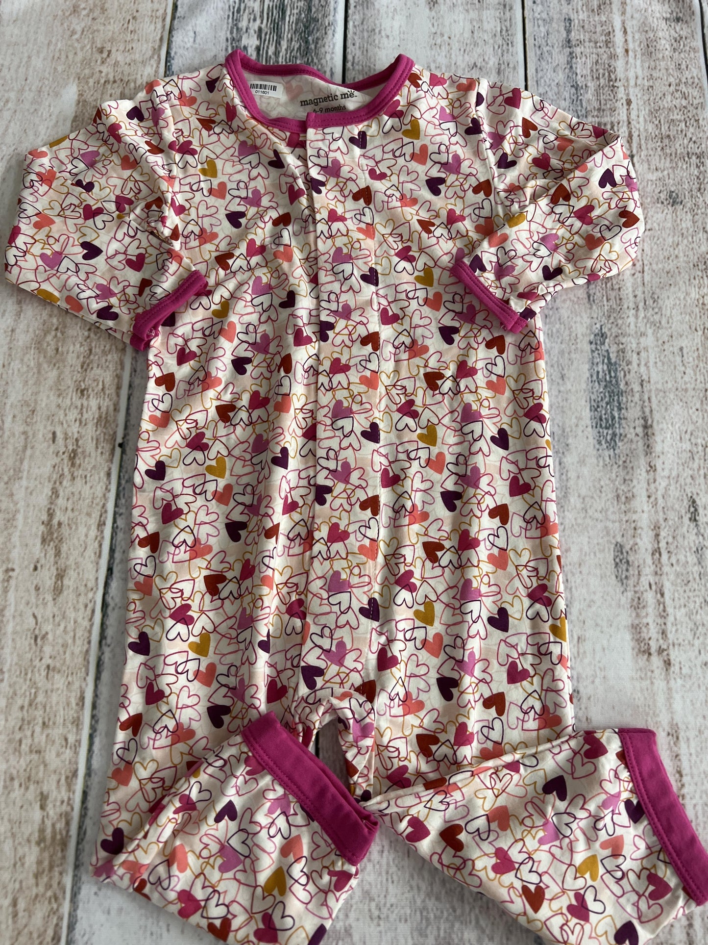 Magnetic Me Girls pink | Hearts Long Sleeve Outfit Size: 6-9 months pink | Hearts