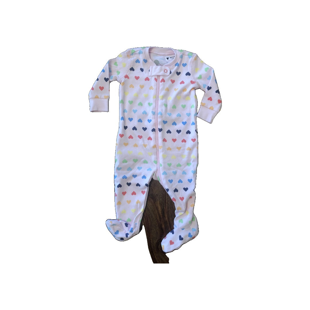 Primary Girls pink | Hearts Pajamas Size: 0-3 months pink | Hearts