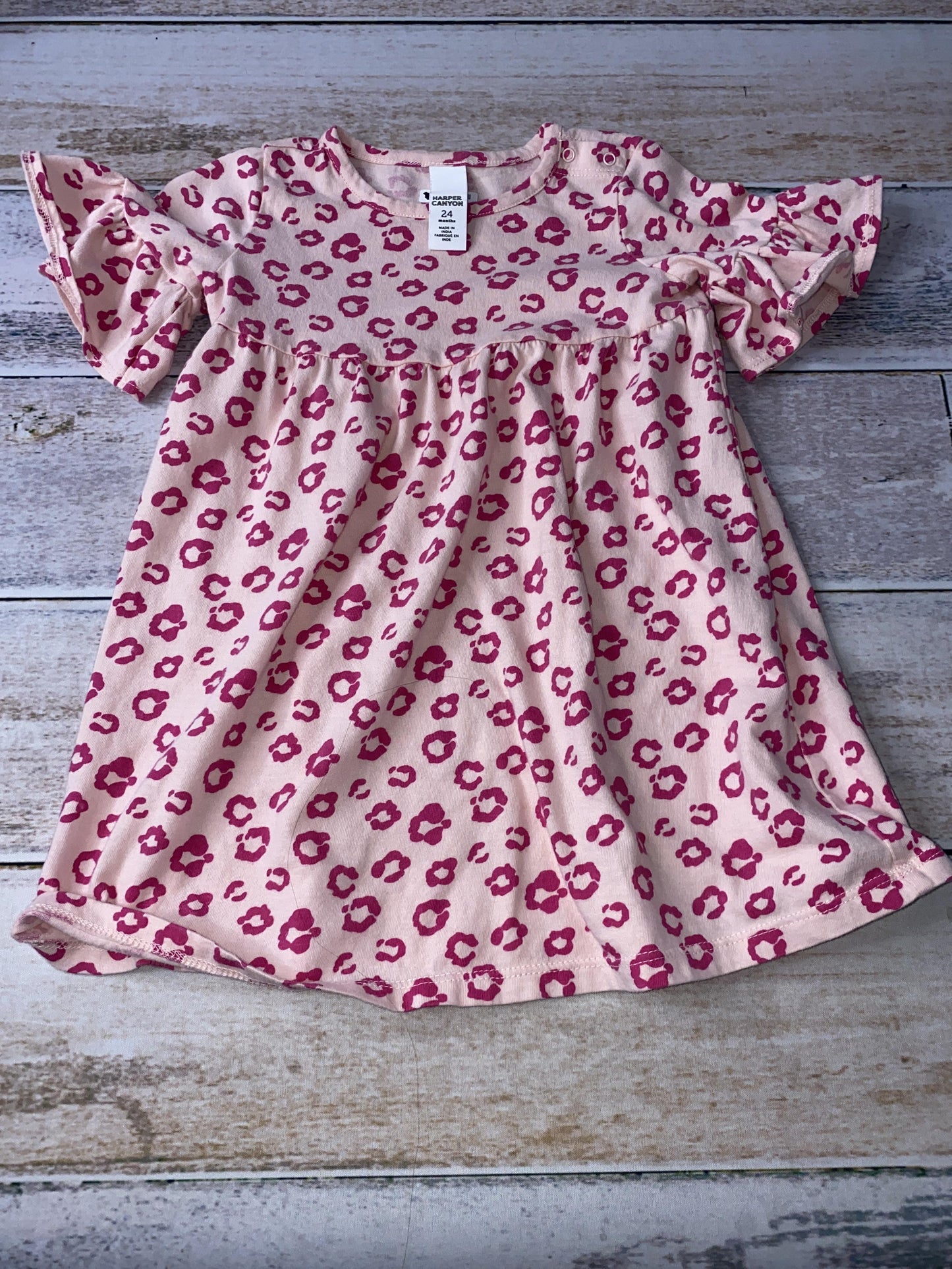 Harper Canyon Girls pink | Leopard print Dress Size: 24 months pink | Leopard print
