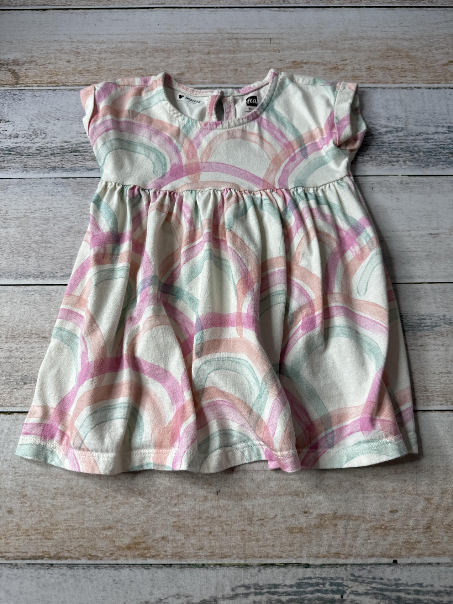 Tea Girls pink | light green | cream Dress Size: 12-18 months pink | light green | cream