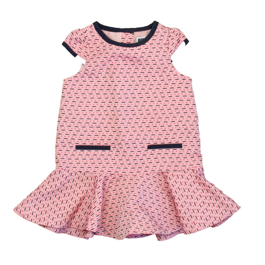 Janie and Jack Girls Pink | Navy Dress Size: 12-18 Months Pink | Navy