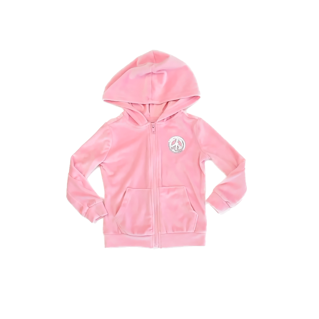 Epic Threads Girls Pink "Peace" Hoodie Size: 2T Pink "Peace"