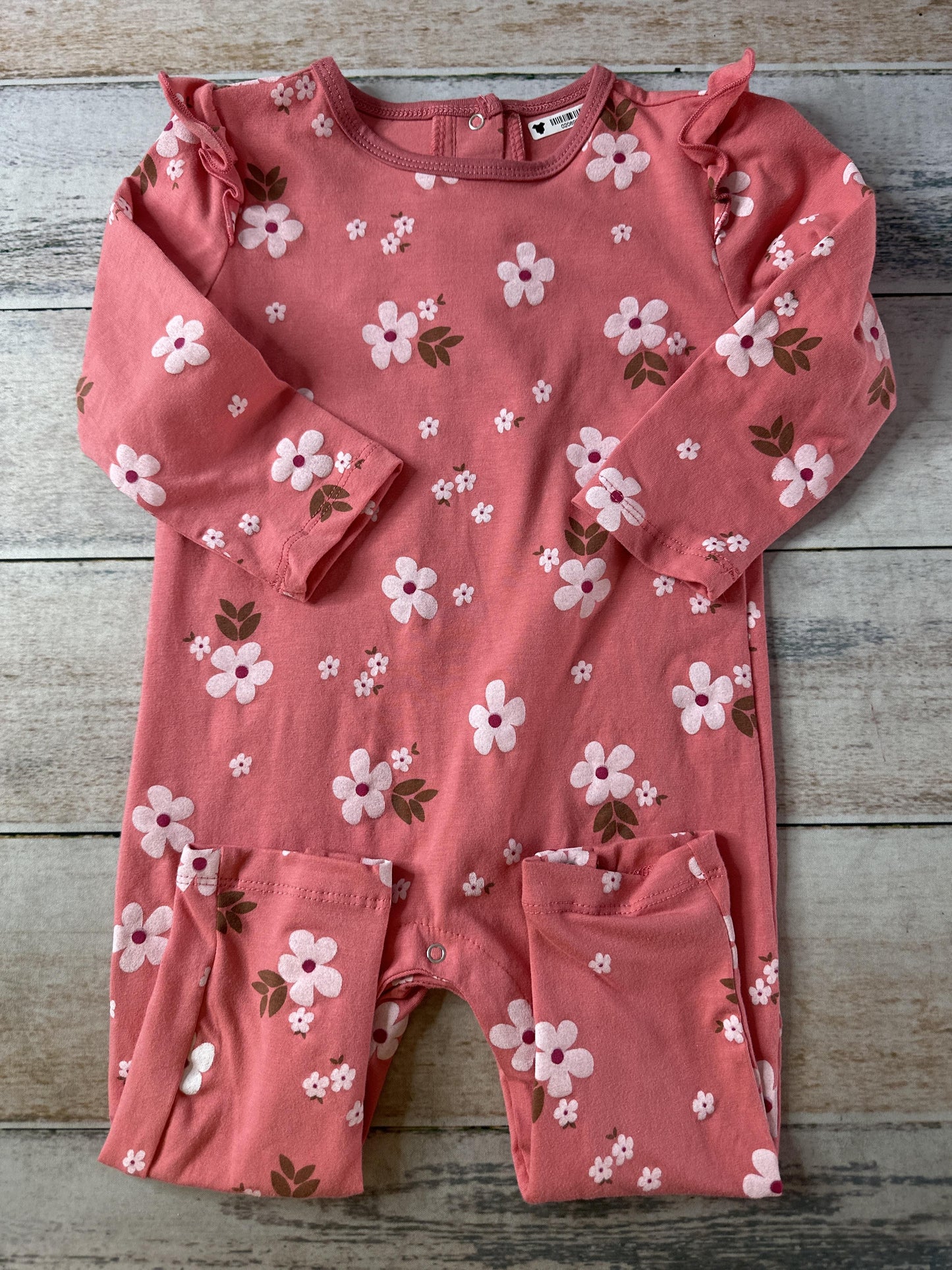 Dot Girls pink | Pink floral Long Sleeve Outfit Size: 18-24 months pink | Pink floral