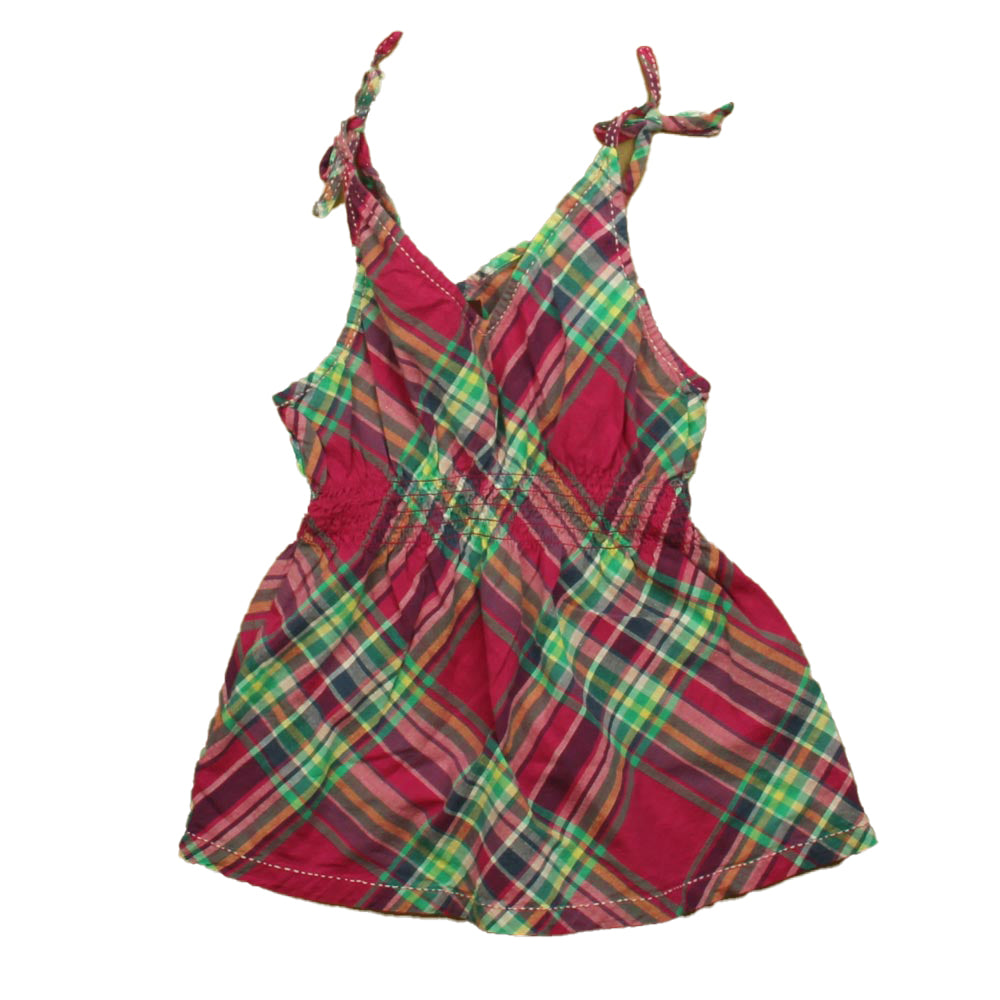 Tea Girls Pink Plaid Blouse Size: 7 Years