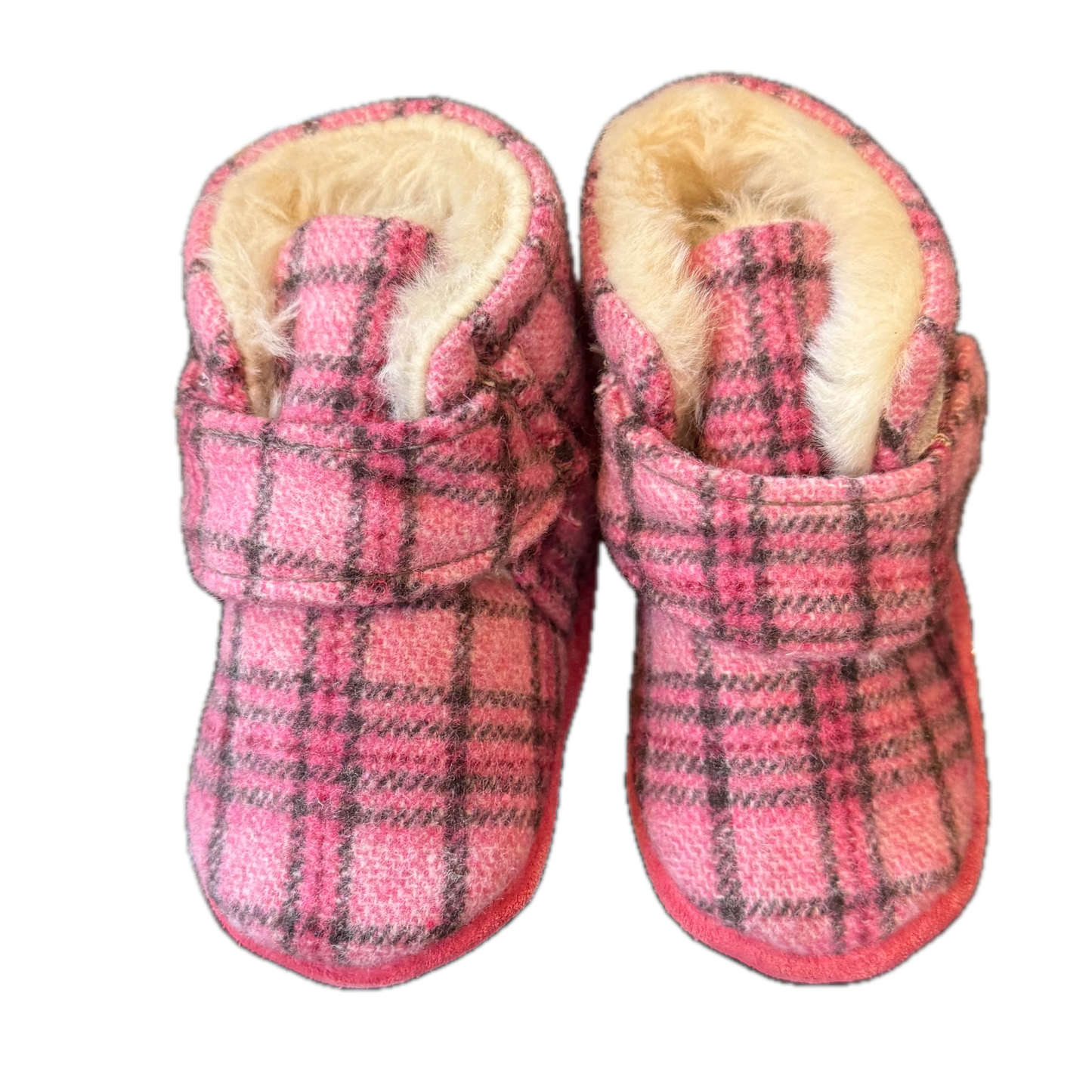 Minnetonka Girls Pink Plaid Booties Size: 2 Infant Pink Plaid
