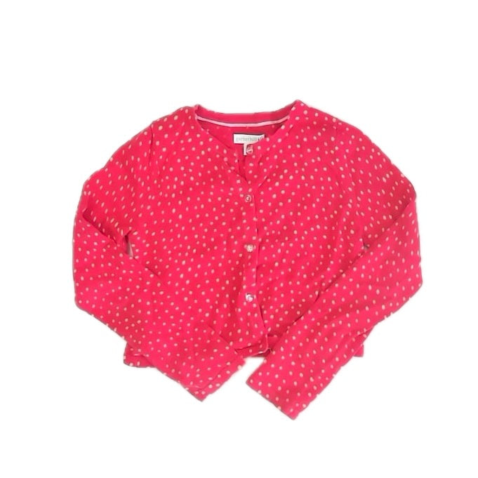 Garnet Hill Girls Pink Polka Dots Cardigan Size: 10-12 Years Pink Polka Dots