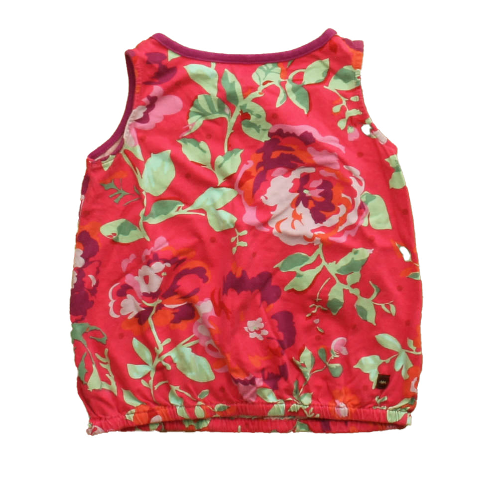 Tea Girls Pink | Purple Floral Tank Top Size: 4T Pink | Purple Floral
