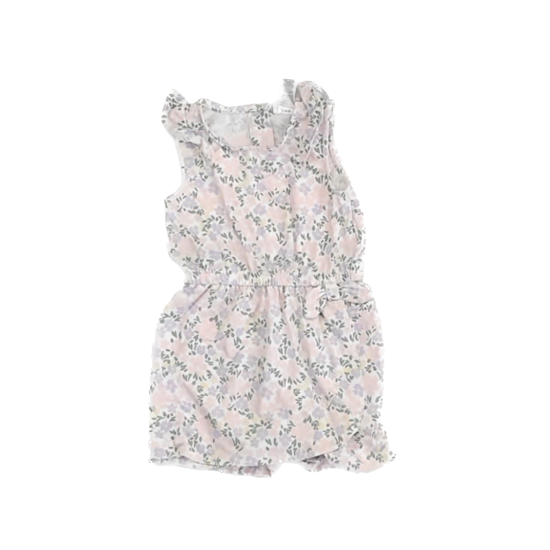 Little Lass Girls Pink | Purple Floral Romper Size: 2T Pink | Purple Floral