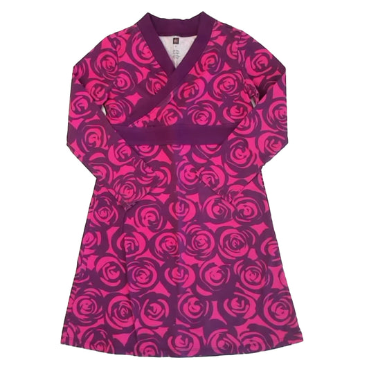 Tea Collection Girls Pink | Purple Floral Dress Size: 7 Years Pink | Purple Floral