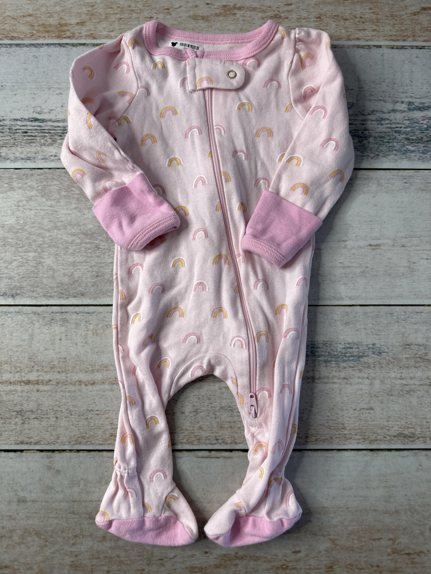 Cloud Island Girls pink | Rainbow Pajamas Size: Newborn pink | Rainbow