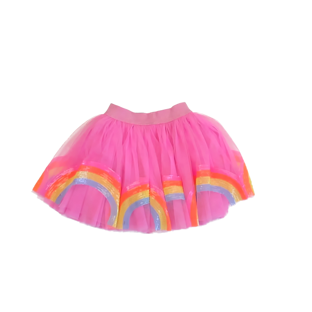 Dollfaced Girls Pink | Rainbow Skirt Size: 5-6 Years Pink | Rainbow