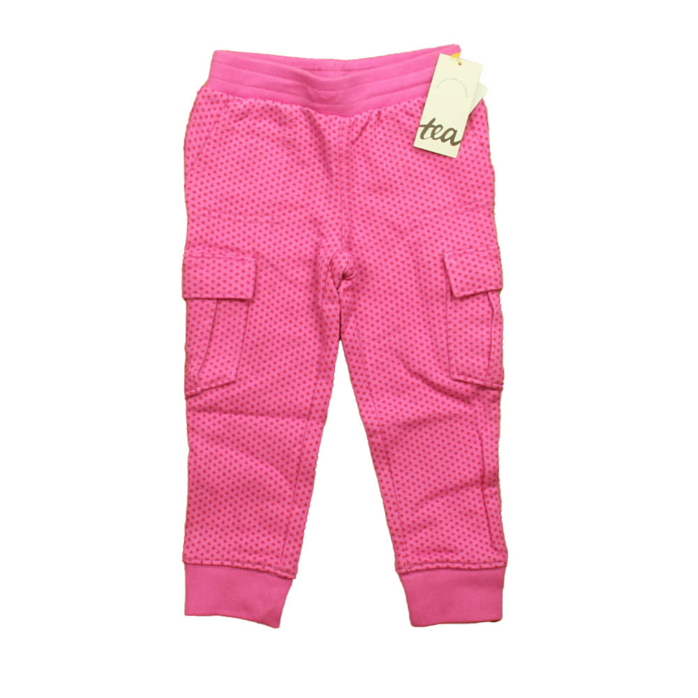 Tea Girls Pink | Red Dots Casual Pants Size: Toddler Girl Pink | Red Dots