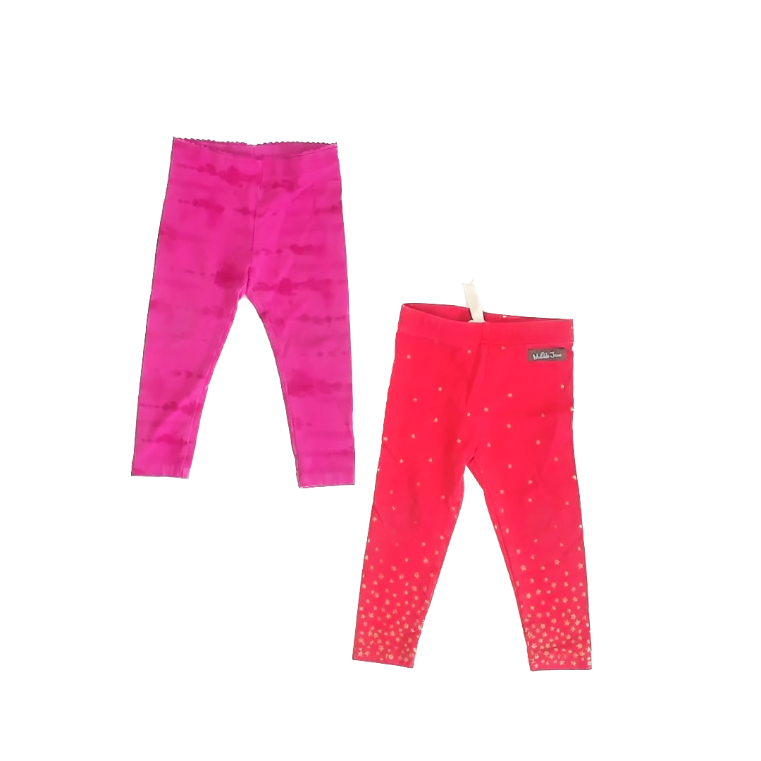 Matilda Jane | Tea Collection Girls Pink | Red Leggings Size: 12-18 Months Pink | Red