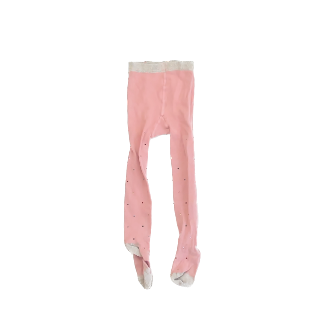Boden Girls Pink Rhinestone Tights Size: 5-6 Years Pink Rhinestone