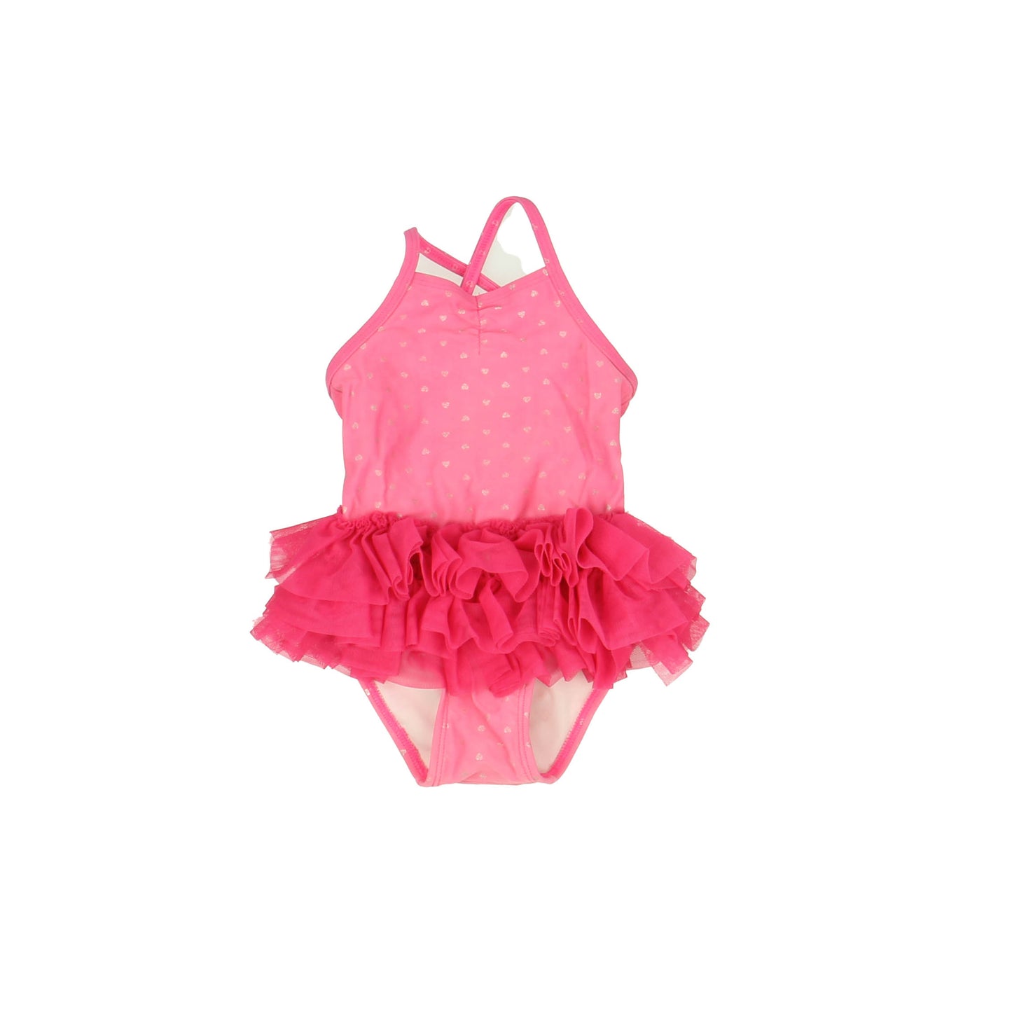 Circo Girls Pink | Silver | Hearts 1-piece Swimsuit Size: 12 Months Pink | Silver | Hearts