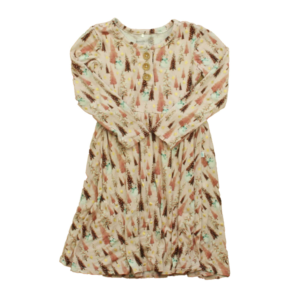 Posh Peanut Girls Pink Snowmen Dress Size: 2T Pink Snowmen