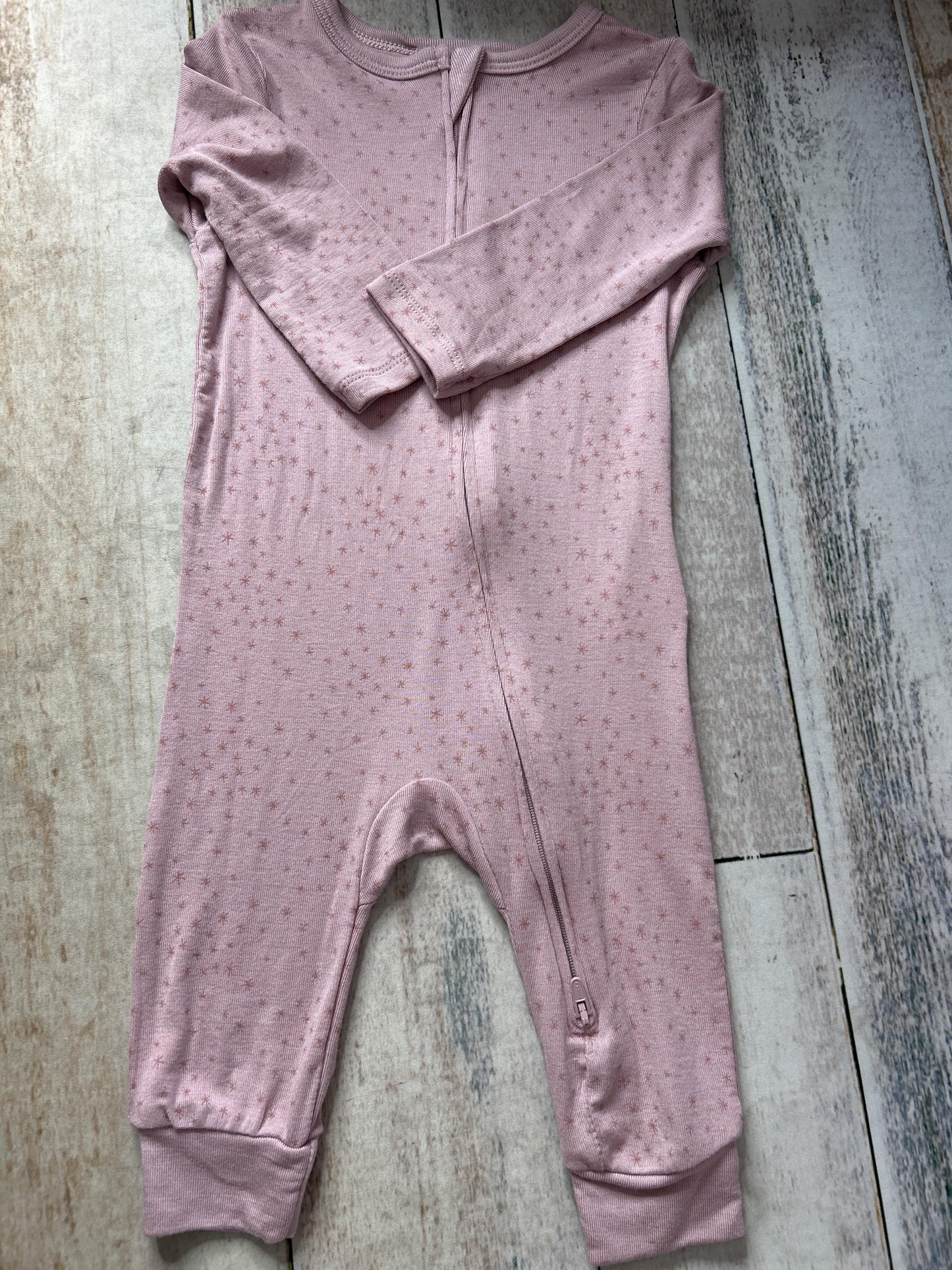 Girls pink | Stars 1-piece footed Pajamas Size: 9-Jun pink | Stars
