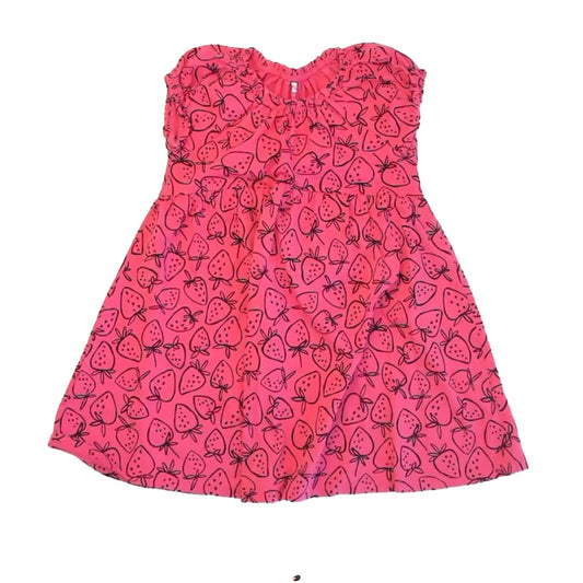 Tea Collection Girls Pink Strawberries Dress Size: 7 Years Pink Strawberries