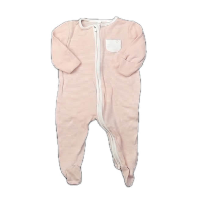 Mori Girls Pink Stripe 1-piece footed Pajamas Size: 0-3 Months Pink Stripe