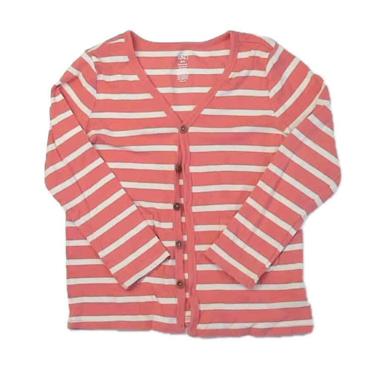 Rags Girls Pink Stripe Cardigan Size: 5-6 Years Pink Stripe