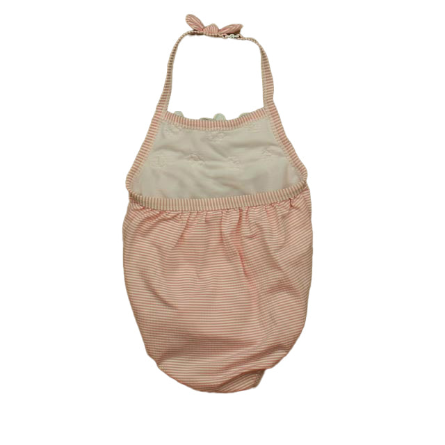 Janie and Jack Girls Pink Stripe 1-piece Swimsuit Size: 12-18 Months Pink Stripe