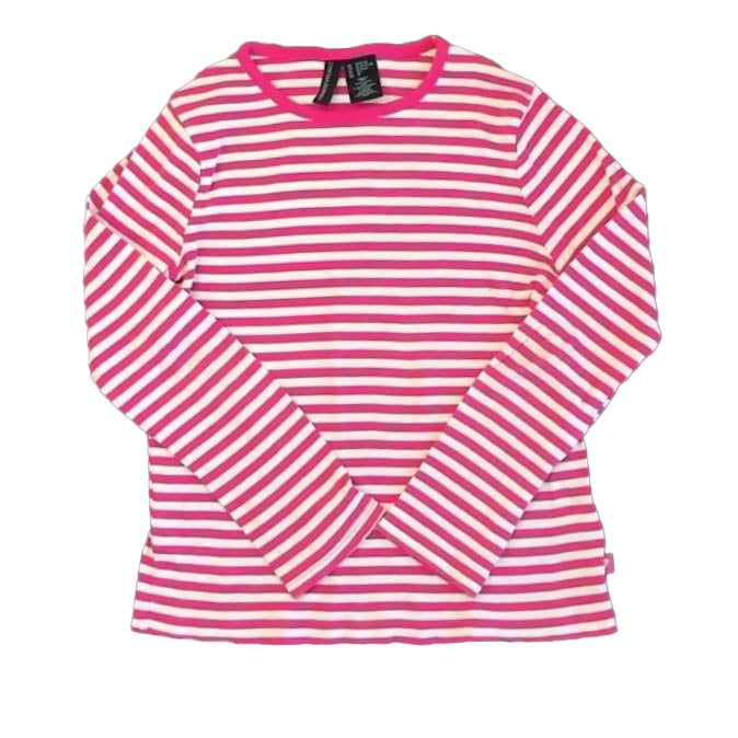 Cynthia Rowley Girls Pink Stripe Long Sleeve Shirt Size: 10-12 Years Pink Stripe