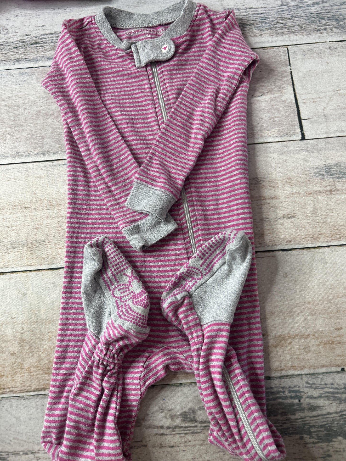 Burt's Bees Girls pink | Striped Pajamas Size: 12-18 months pink | Striped