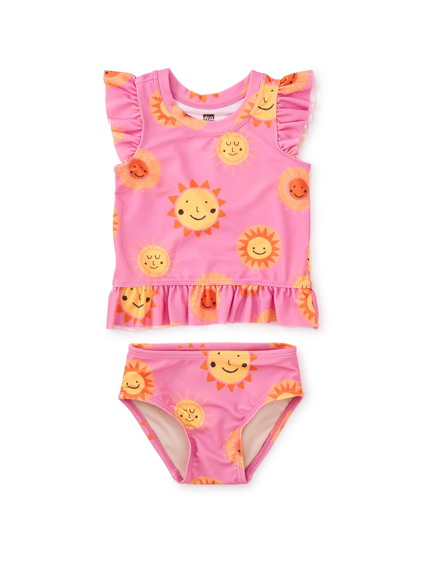 Tea Collection Girls Pink Sun's Out 2-piece Swimsuit Size: 12-18 Months Pink Sun's Out