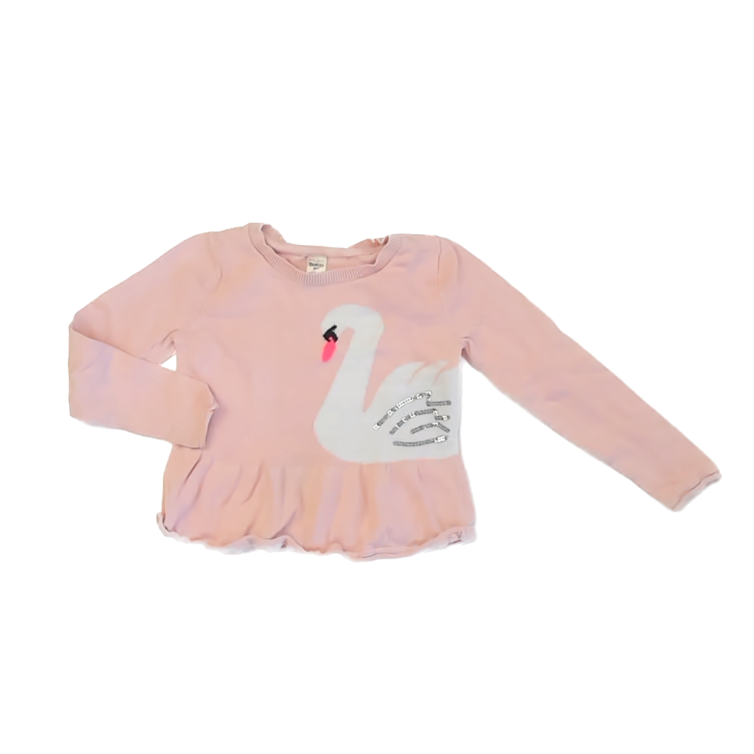 Osh Kosh Girls Pink | Swan Sweater Size: 5T Pink | Swan