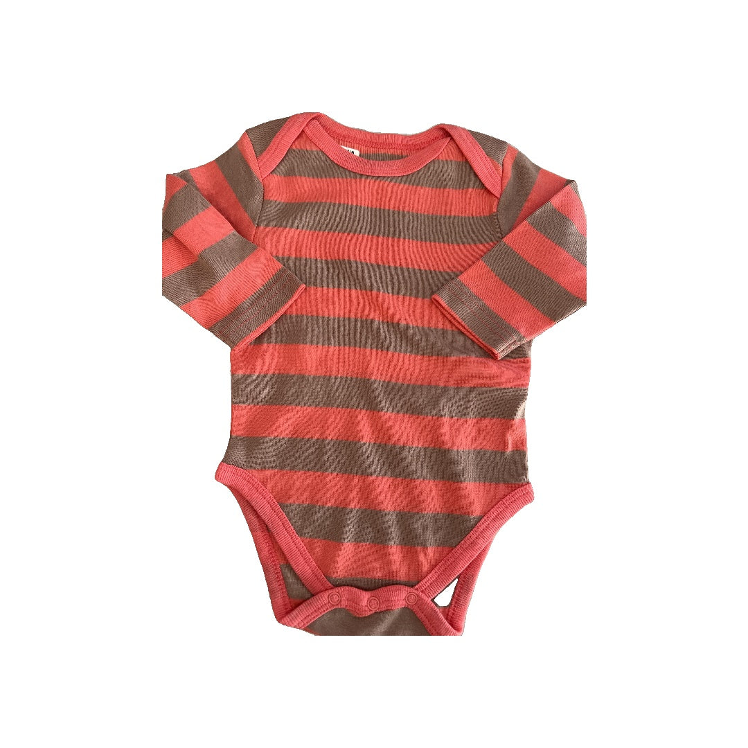 Leveret Girls pink | Tan | Stripe Onesie Size: 3-6 months pink | Tan | Stripe