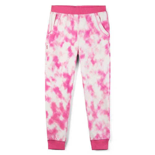 Mightly Girls Pink Tie Dye Casual Pants Size: 6-14 Years Pink Tie Dye