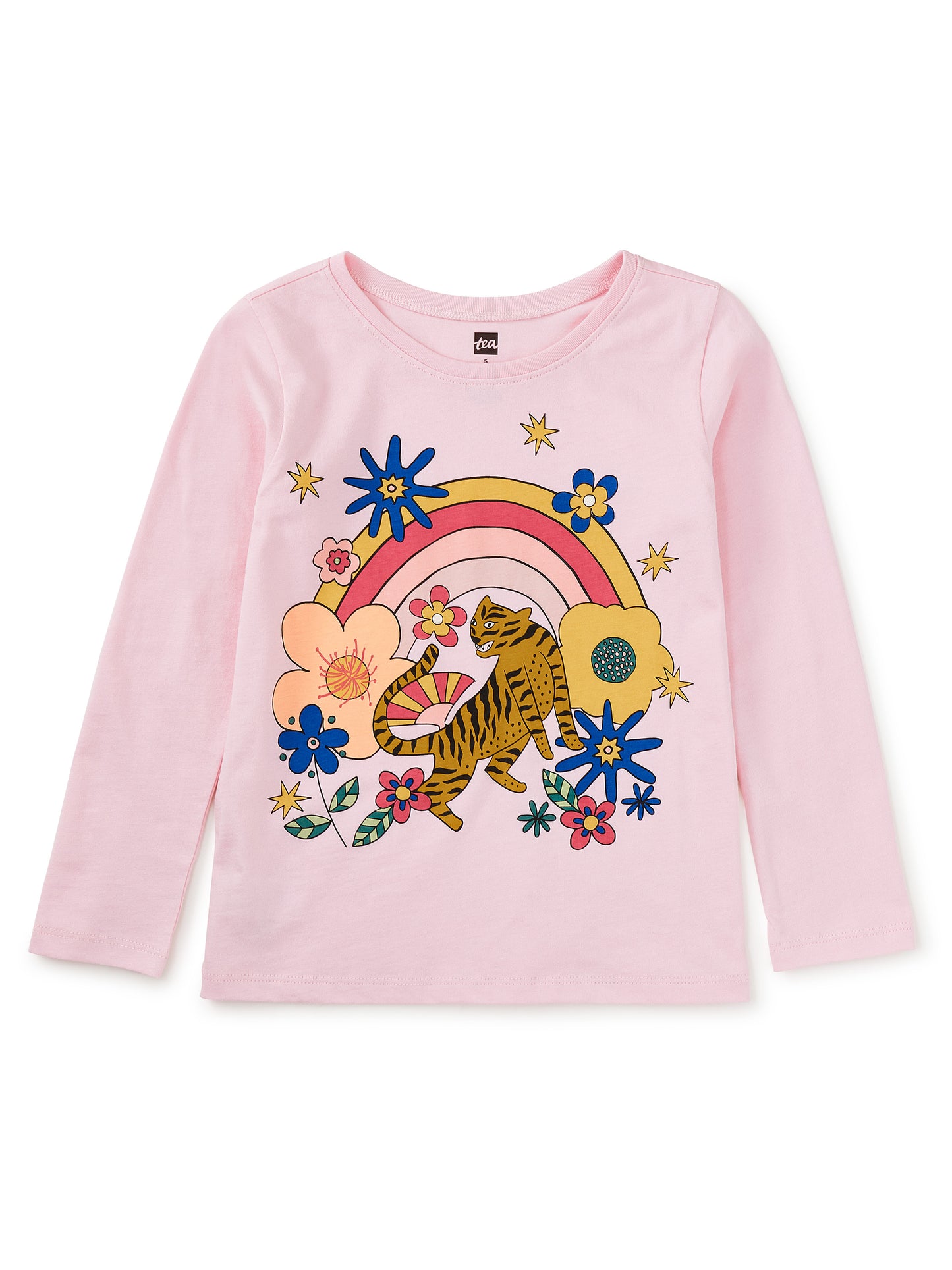 Tea Collection Girls Pink Tiger Long Sleeve T-Shirt Size: 5T Pink Tiger