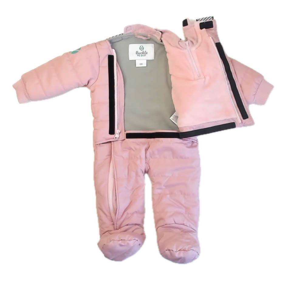 Buckle Me Girls Pink Toast Snowsuit Size: 12 Months Pink Toast