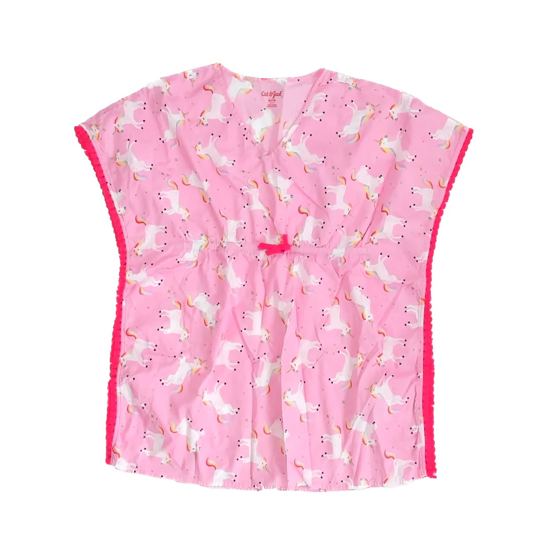 Cat & Jack Girls Pink Unicorns Cover-up Size: 7-8 Years Pink Unicorns